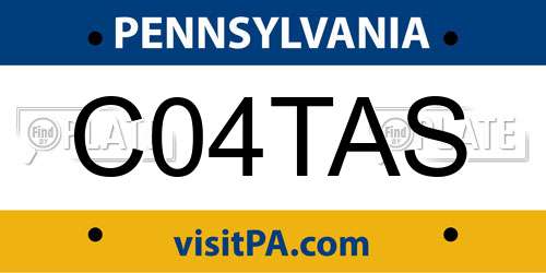 C04TAS Pennsylvania License Plate