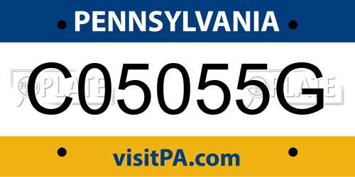 C05055G Pennsylvania License Plate