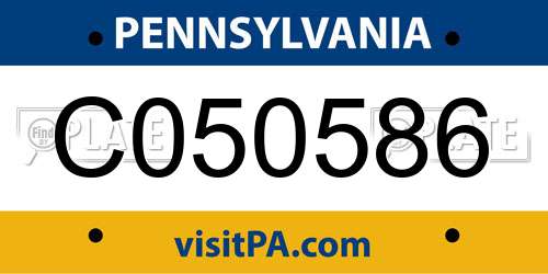 C050586 Pennsylvania License Plate
