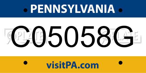C05058G Pennsylvania License Plate