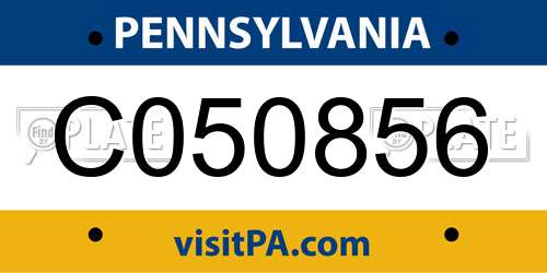 C050856 Pennsylvania License Plate