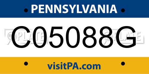 C05088G Pennsylvania License Plate