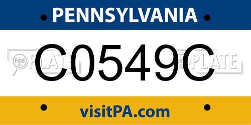 C0549C Pennsylvania License Plate