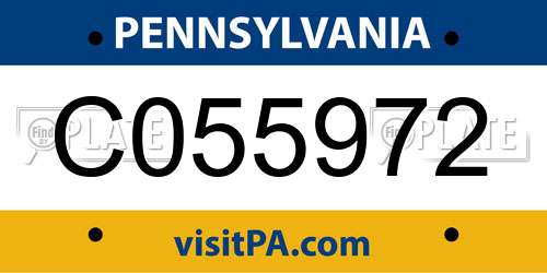 C055972 Pennsylvania License Plate