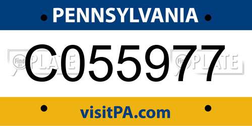 C055977 Pennsylvania License Plate