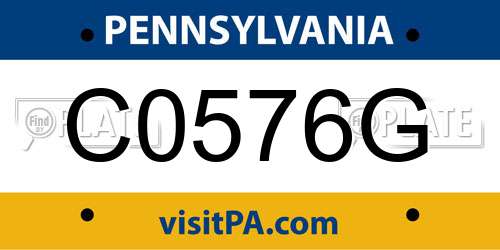 C0576G Pennsylvania License Plate