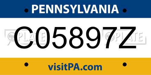 C05897Z Pennsylvania License Plate