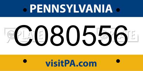 C080556 Pennsylvania License Plate