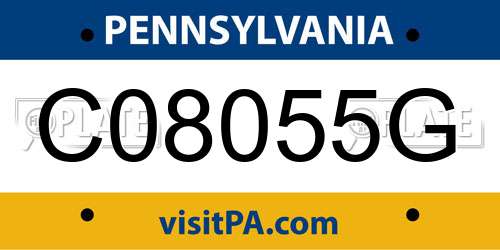 C08055G Pennsylvania License Plate