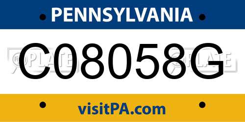 C08058G Pennsylvania License Plate