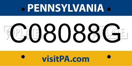 C08088G Pennsylvania License Plate