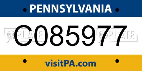 C085977 Pennsylvania License Plate
