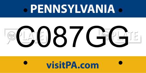 C087GG Pennsylvania License Plate