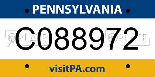 C088972 Pennsylvania License Plate