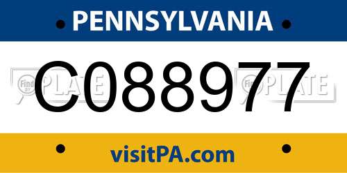 C088977 Pennsylvania License Plate