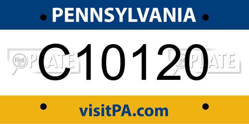 C10120 Pennsylvania License Plate