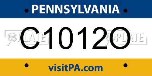 C1012O Pennsylvania License Plate