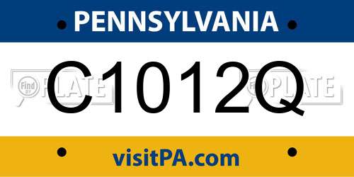 C1012Q Pennsylvania License Plate