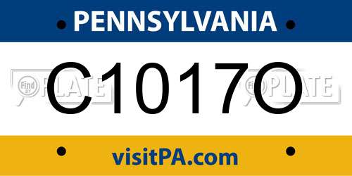 C1017O Pennsylvania License Plate
