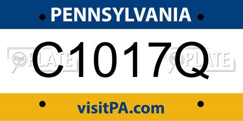 C1017Q Pennsylvania License Plate