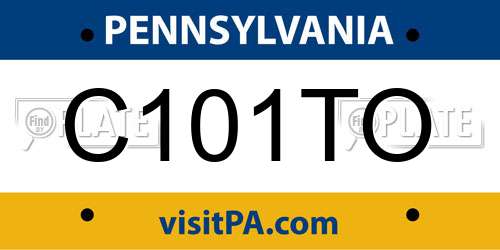 C101TO Pennsylvania License Plate