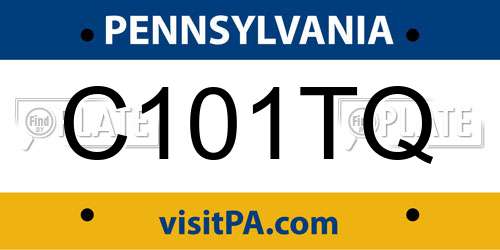 C101TQ Pennsylvania License Plate