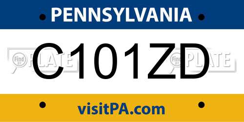 C101ZD Pennsylvania License Plate