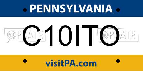 C10ITO Pennsylvania License Plate