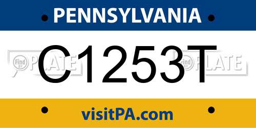 C1253T Pennsylvania License Plate