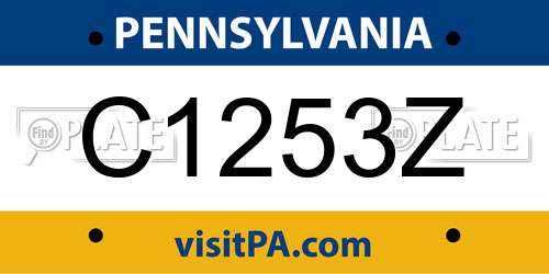 C1253Z Pennsylvania License Plate