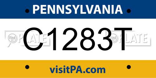 C1283T Pennsylvania License Plate