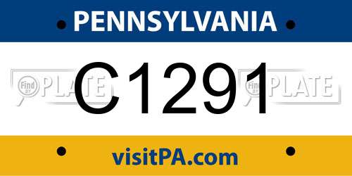 C1291 Pennsylvania License Plate