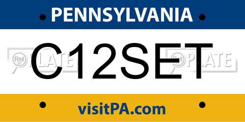 C12SET Pennsylvania License Plate