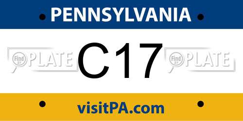 C17 Pennsylvania License Plate