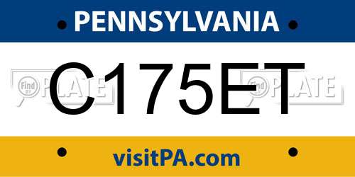 C175ET Pennsylvania License Plate