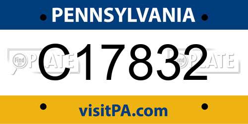 C17832 Pennsylvania License Plate