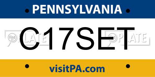 C17SET Pennsylvania License Plate