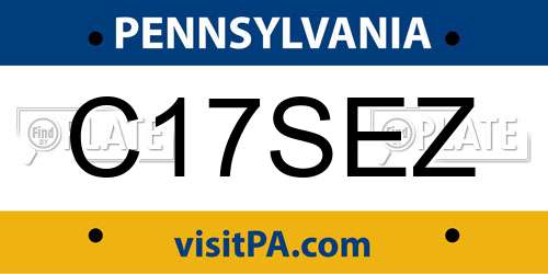 C17SEZ Pennsylvania License Plate