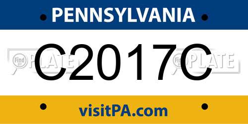 C2017C Pennsylvania License Plate