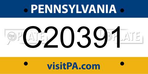 C20391 Pennsylvania License Plate
