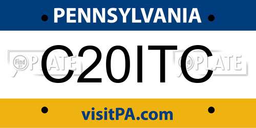 C20ITC Pennsylvania License Plate