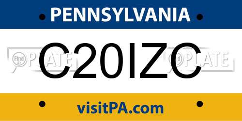 C20IZC Pennsylvania License Plate