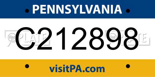 C212898 Pennsylvania License Plate