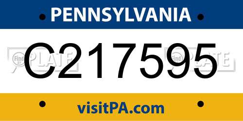 C217595 Pennsylvania License Plate
