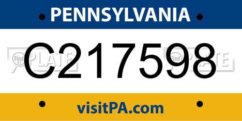C217598 Pennsylvania License Plate