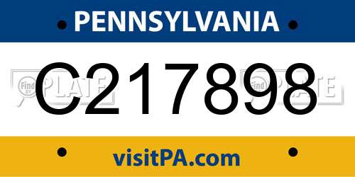 C217898 Pennsylvania License Plate