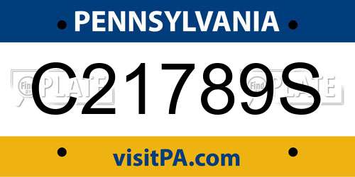 C21789S Pennsylvania License Plate