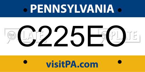 C225EO Pennsylvania License Plate