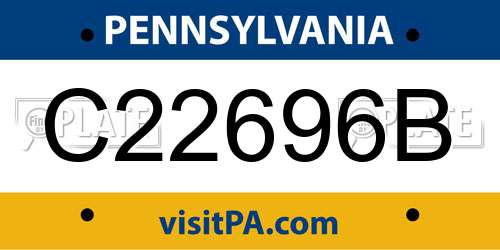 C22696B Pennsylvania License Plate