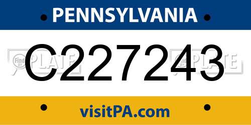 C227243 Pennsylvania License Plate
